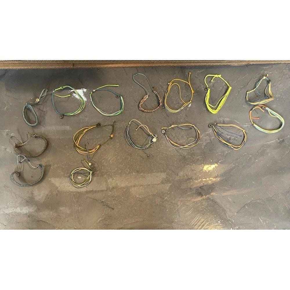 Pura Vida Bracelet Lot Of‎ 15 Corded Braided Adjustable Surfer Beach Coastal